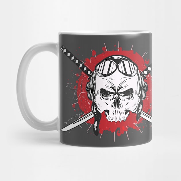 Samurai Skull Skeleton by funkymonkeytees